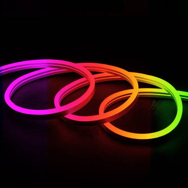 Neon LED Pásek RGB 11 W/m 220V AC 60 LED/m Půlkruhový 180º IP67 Střih každých 100 cm na Míru