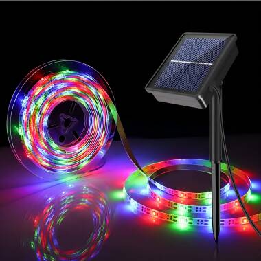 Product LED Strip Outdoor Solar RGB  3V DC 30LED/m 5m IP65 Breedte 8mm