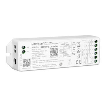 Product Controller Regolatore LED Wi-Fi 5 in 1 per striscia LED monocolore/CCT/RGB/RGBW/ RGBWW 12/24V DC MiBoxer 