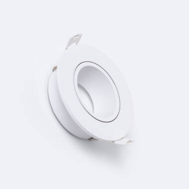 Portafaretto Downlight Circolare Bianco per Lampadina LED GU10 / GU5.3 Foro Ø 75 mm