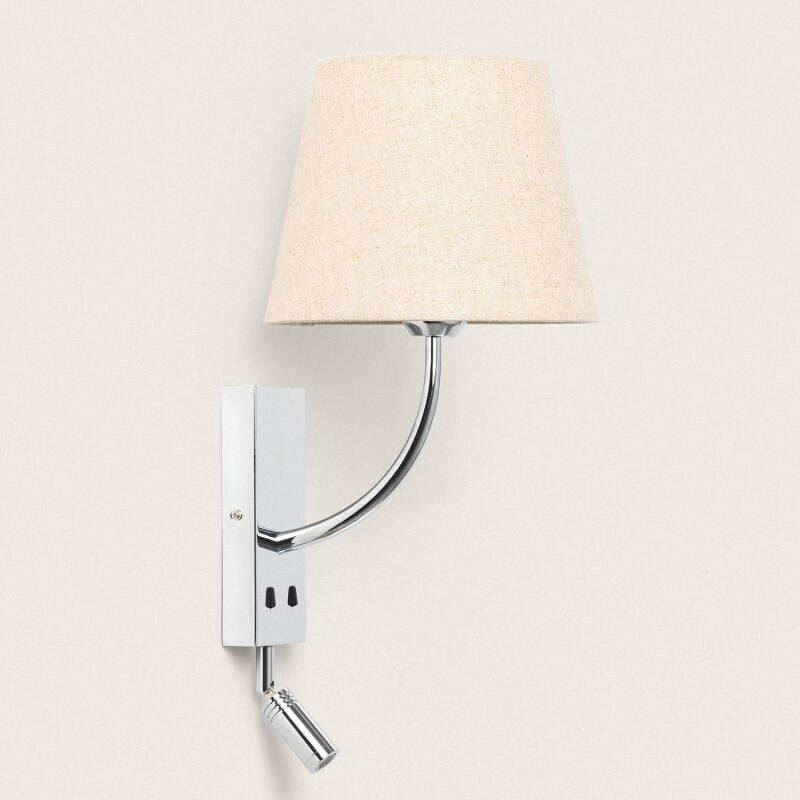 Product van Wandlamp met Leeslamp 2.5W Metaal Silver-Teylo Conne