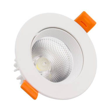 Stropní Podhledové Downlight LED Svítidlo 15W COB Kruhové Nastavitelné v Bílé Výřez Ø 113 mm Flicker Free