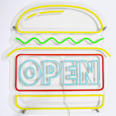 Neon LED Open Burguer