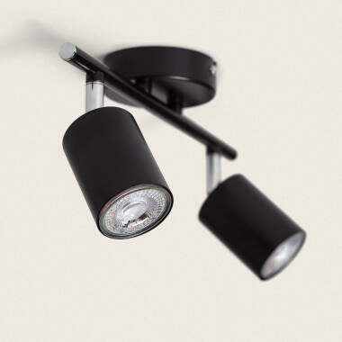 Product van PlafondLamp Verstelbaar Metaal 2Spots Albus Black 