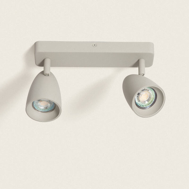 Product van Plafondlamp Aluminium Rechthoekig Adrien 2 Spots