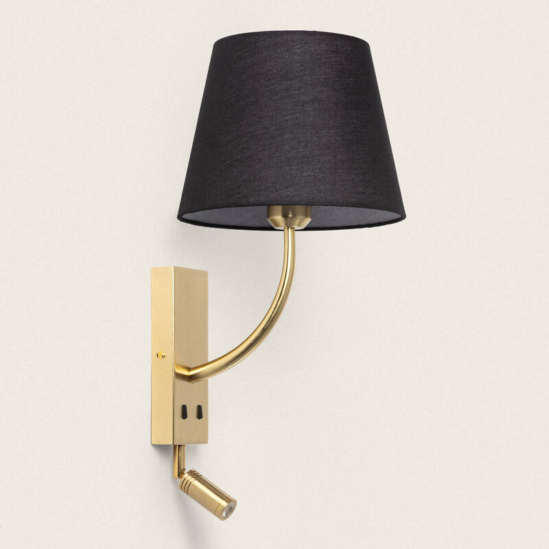 Prodotto da Lampada da Parete con Luce di Lettura 2.5W Metallo Gold-Teylo Conne