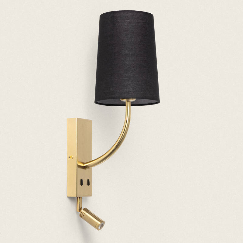 Prodotto da Lampada da Parete con Luce di Lettura 2.5W Metallo Gold-Teylo Conne