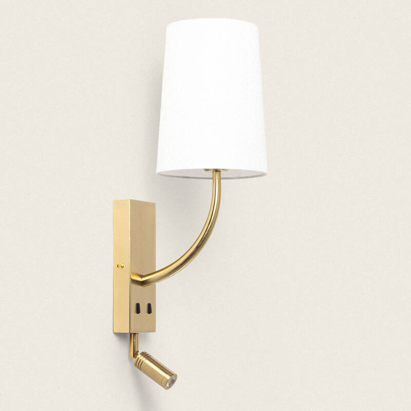 Prodotto da Lampada da Parete con Luce di Lettura 2.5W Metallo Gold-Teylo Conne