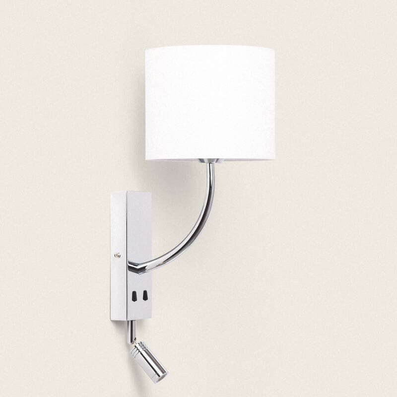 Product van Wandlamp met Leeslicht 2.5W Metaal Zilver-Teylo