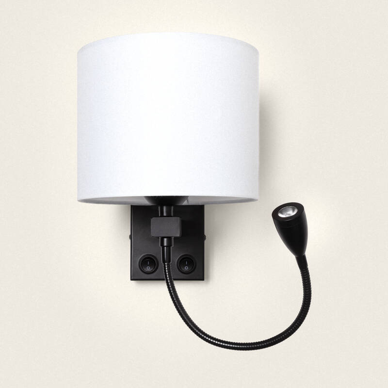 Product of Kianga 2.5W Metal Wall Lamp with Reading Light in Black 