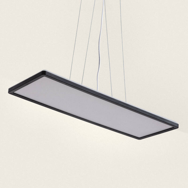 Prodotto da Lampada a Sospensione LED 24W Rettangolare CCT 580X200 mm Doppia Luce SwitchCCT Nero