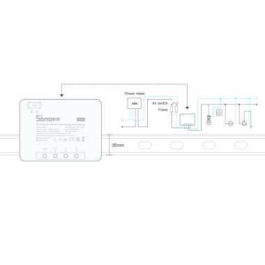 Produit de Interrupteur WiFi Compteur d'Énergie SONOFF POWR3 25A 