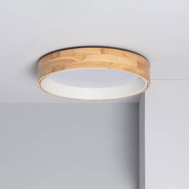 Plafondlamp LED 20W Rond Hout Ø470mm CCT Selecteerbaar Dari