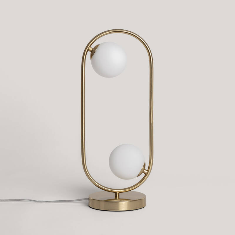 Prodotto da Lampada da Tavolo Metallo e Vetro Moonlight Brass 2 Faretti