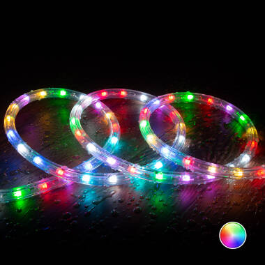 LED Strip Rond 220V AC 36 LED/m RGB IP65 In te korten om de 100 cm