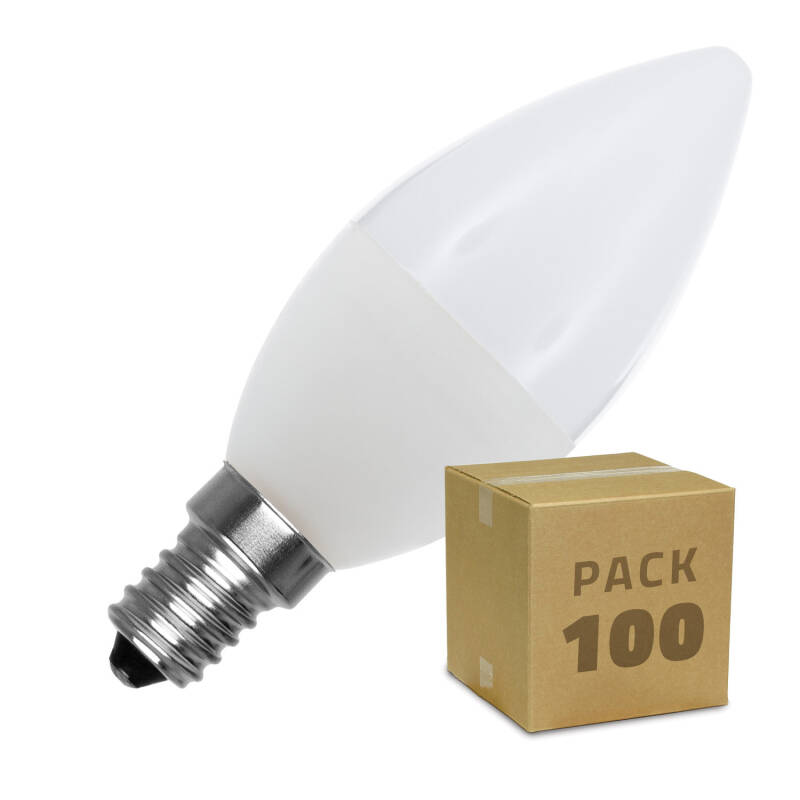 Product of Pack of 100u E14 LED Bulb 5W C37 Cool White