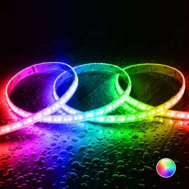 Product van Rol  RGB LED Strip  220V AC 192 LED/m Breedte 14 mm 25 Meter IP65 Soldeerbaar om de 10 cm