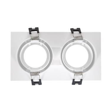 Product of Square Tilting Downlight Frame for two GU10 / GU5.3 LED Bulbs Cut 75x150 mm