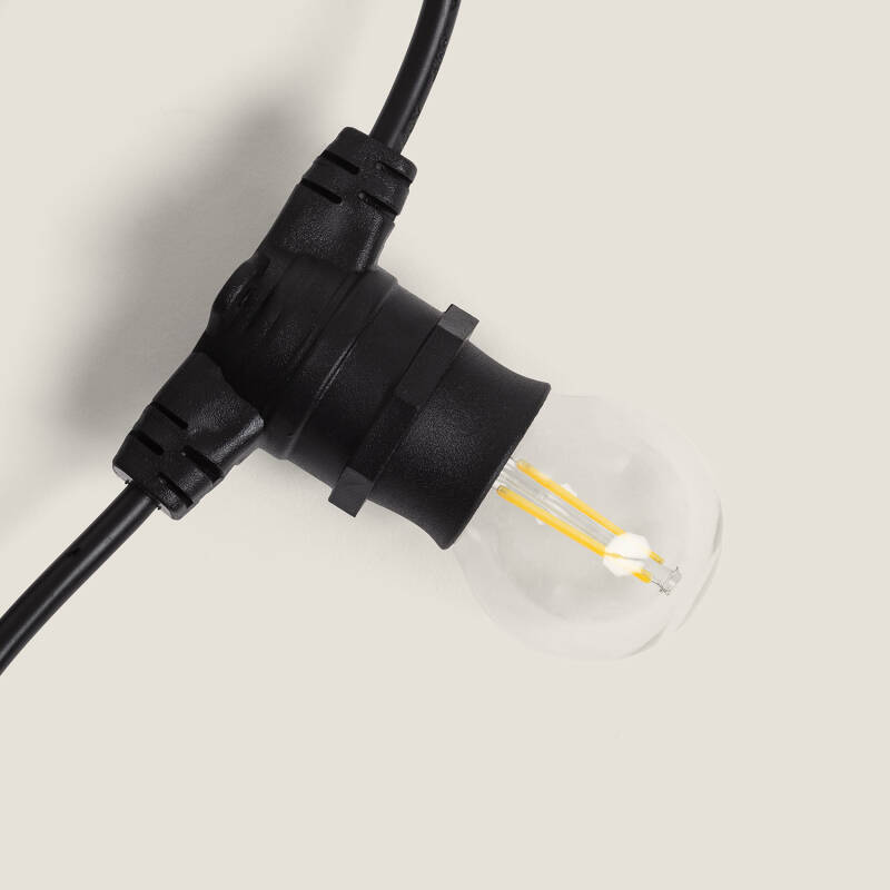 Prodotto da Kit Ghirlanda Luci per Esterno IP44 5m Nero + 5 Lampadine Filamento LED B22 2W G45