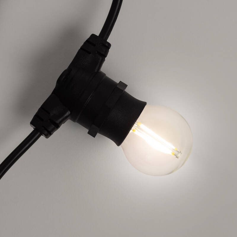 Produkt od Sada 5m Venkovní Světelná Guirlanda IP44 Černá + 5 Filamentních LED Žárovek B22 2W G45