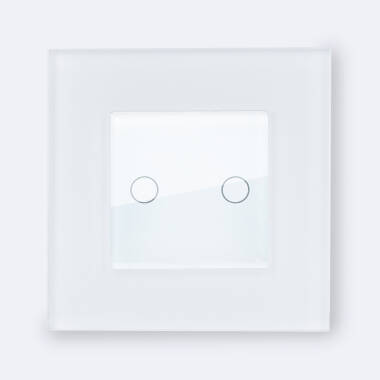 Double Tactile Switch with Modern Glass Frame