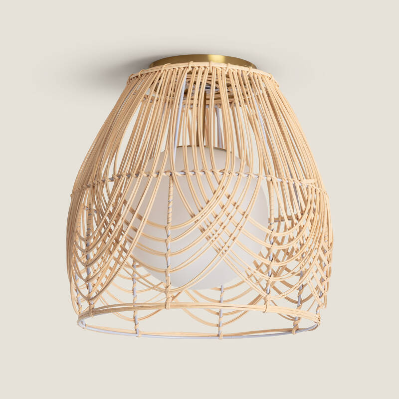 Product of Bagrat Rattan & Glass Ceiling Lamp 