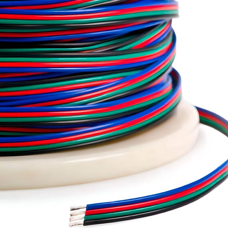 Product van Platte Elektriciteitskabel 4x0,5mm² voor RGB LED Strips 