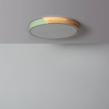 Plafondlamp LED 24 W Rond Hout Ø418mm CCT Selecteerbaar Semi-Dari