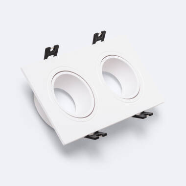 Product [*] Aro Downlight Cuadrado Basculante para dos Bombillas LED GU10 / GU5.3