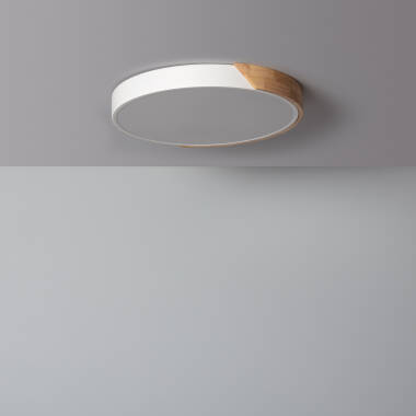 Product Plafondlamp LED 24 W Rond Hout Ø418mm CCT Selecteerbaar Semi-Dari