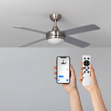 Ventilateur de Plafond Silencieux Navy Niquel 132cm Moteur DC WiFi