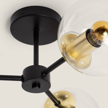 Product van Plafondlamp Metaal en Glas Wassily Gold 3 Spots