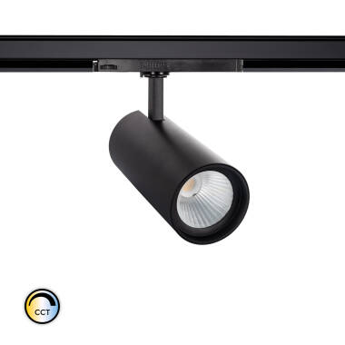 Spot LED New d'Angelo 30W  Noir CCT CRI90 PHILIPS Xitanium pour Rail Triphasé (3 Allumages)