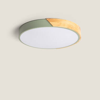 Plafondlamp LED 24 W Rond Hout Ø418mm CCT Selecteerbaar Semi-Dari