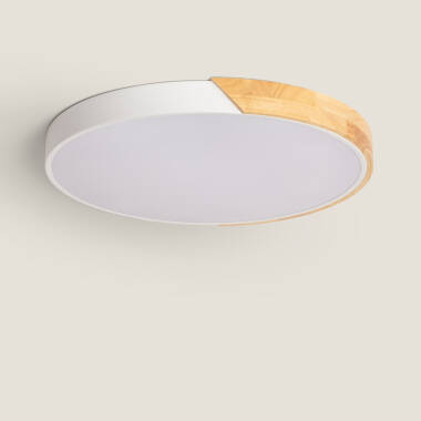 Product of 36W Semi-Dari Round Wood LED Surface Panel CCT Selectable Ø500 mm 