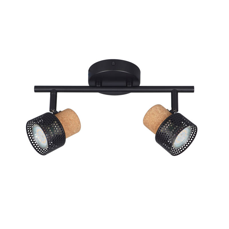 Product van Wandlamp Metaal en Kork met 2 Spots Liksy