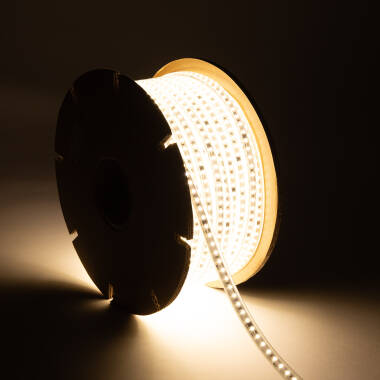 50m 220V Dimmable Autorectified SMD2835 LED Strip 120LED/m 1000lm/m 12mm Wide cut at every 10cm IP65