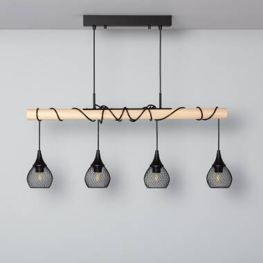 Hanglamp  Metaal en Hout Monah