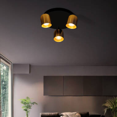 Plafondlamp Rond Richtbaar van Aluminium 3-Spots Caleb