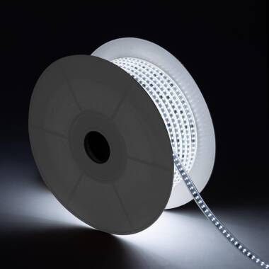 LED Strip Rol Dimbaar 220V  Solid 120 LED/m 50m Koel Wit IP65  in te korten elke 10 cm Breedte 14mm