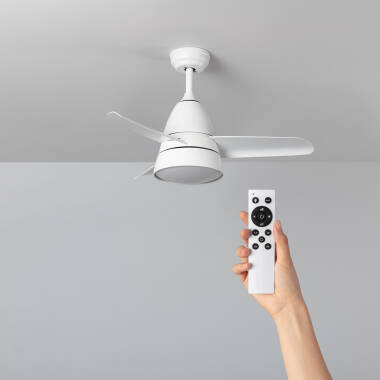 Ventilatore da Soffitto Silenzioso Industrial Bianco 91cm Motore DC