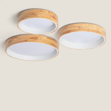 Product of 30W Dari Round Wood LED Surface Panel CCT Selectable Ø570 mm 