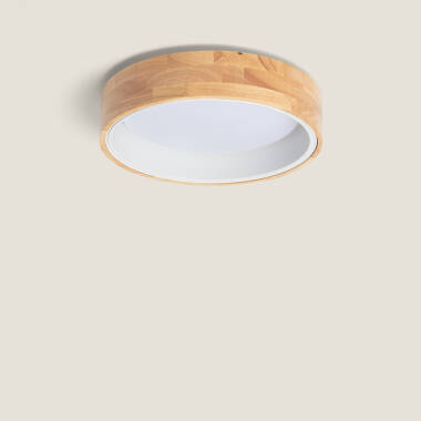 Plafonnier LED Rond Bois 15W CCT Sélectionnable Dari Ø370 mm