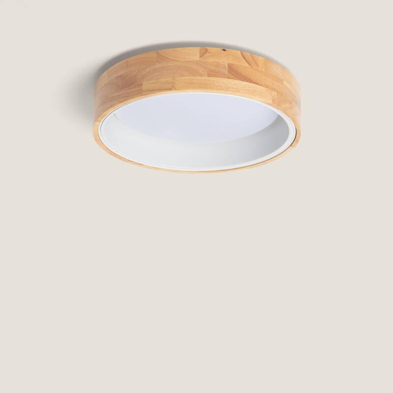 Product of 15W Dari Round Wood LED Surface Panel CCT Selectable Ø370 mm 