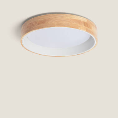 Plafoniera LED 20W Circolare Legno Ø470 mm CCT Selezionabile Dari