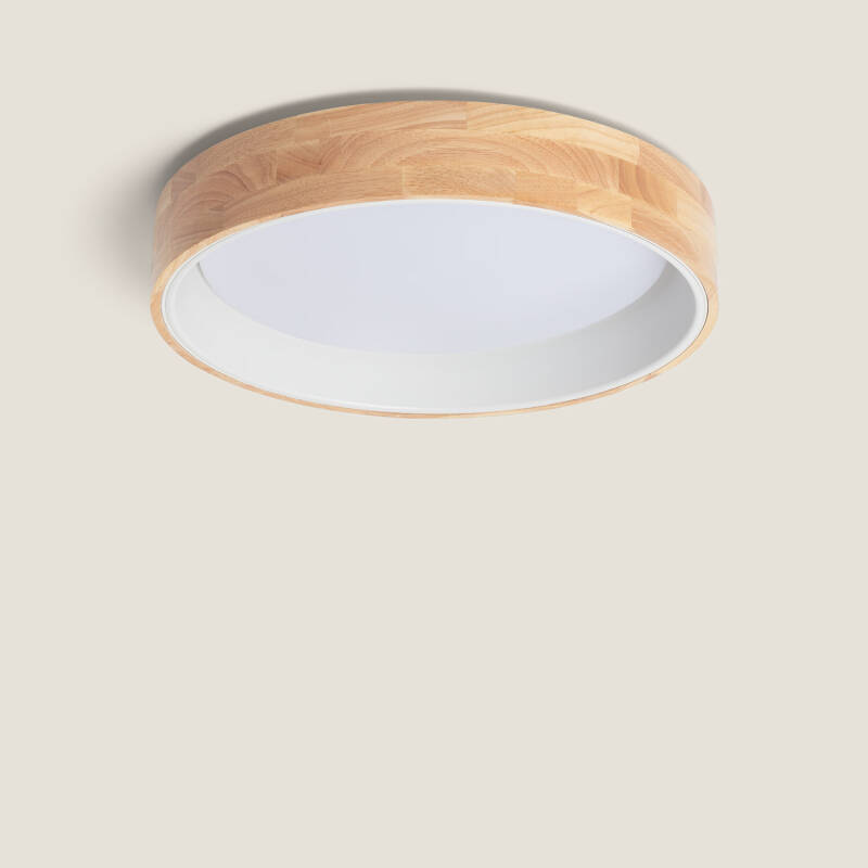 Product of 20W Dari Round Wood LED Surface Panel CCT Selectable Ø470 mm 