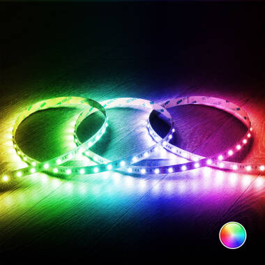 LED Strip RGBWW 24V DC 60LED/m 5m IP20 Breed 12mm in te korten om de 10cm