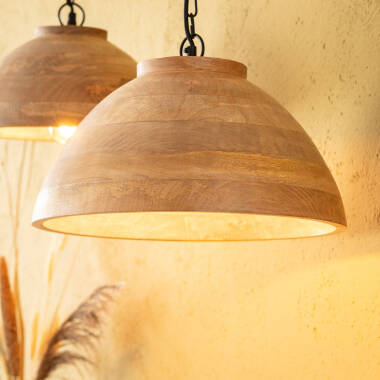 Naisha M Wooden Pendant Lamp ILUZZIA