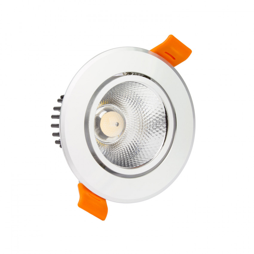 Product van Downlight COB Rond Richtbaar LED 12W Zilver Zaag maat Ø 90 mm No Flicker