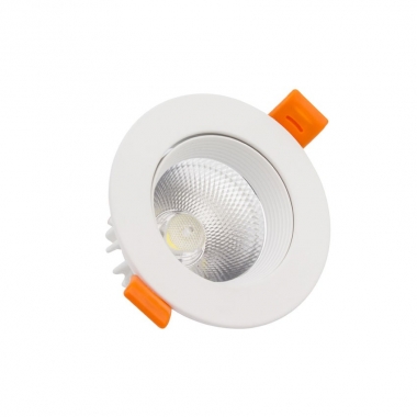 Spot LED Downlight COB Orientable Rond 9W Blanc Coupe Ø 90mm No Flicker